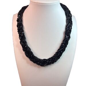 WHBM Black Beaded Necklace